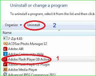 cara uninstall menghapus software di windows 7