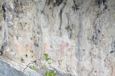 Simbol di dinding Pulau Karst Teluk Triton Kaimana