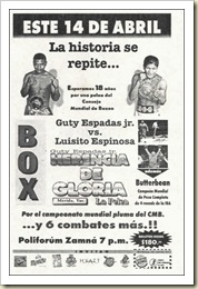 Cartel Guty Espdas Jr campeón abril de 2000