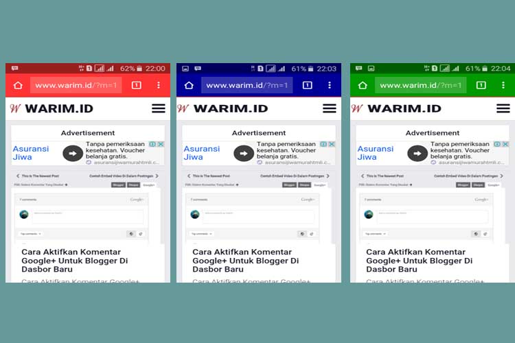 Cara merubah mengganti warna adress bar di browser android