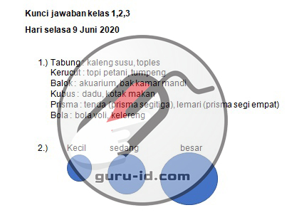 gambar jawaban soal tvri 9 juni 2020 kelas1-6