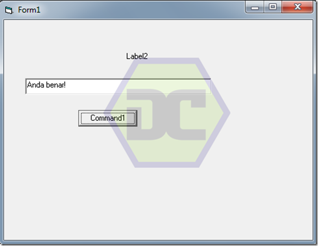 Menyembunyikan Label dan Menampilkan Teks Pada TextBox