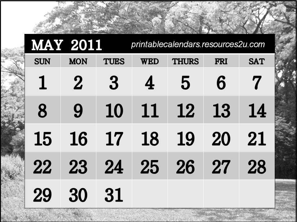 may calendar 2011. printable may calendar 2011.