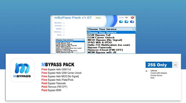 Miracle mByPass Tool Pack Login Edition iCloud Removal New update