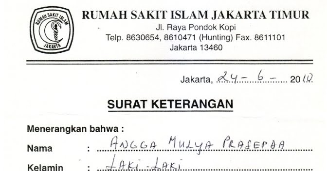 Contoh Surat Dokter Jakarta Timur Contoh Surat