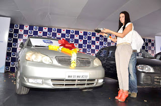 Actress Neha Dhupia promotes Ambi Pur