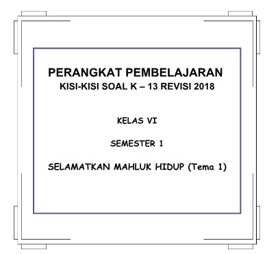  KISI KISI PENULISAN SOAL SD KELAS 6 SEMESTER 2 KURIKULUM 2018 TEMA 1 - 4 - DOWNLOAD