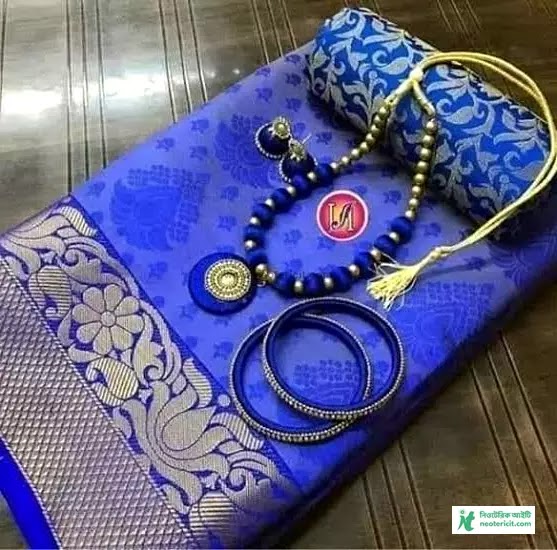 নীল শাড়ি নীল চুড়ি পরা পিক - নীল শাড়ি পরা পিক, ফটো , পিকচার - নীল শাড়ির ডিজাইন ও দাম  - blue saree pic - NeotericIT.com - Image no 3