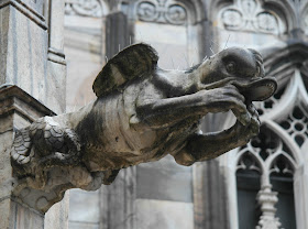 Gargoyle rooftop Duomo Cathedral Milan, Italy