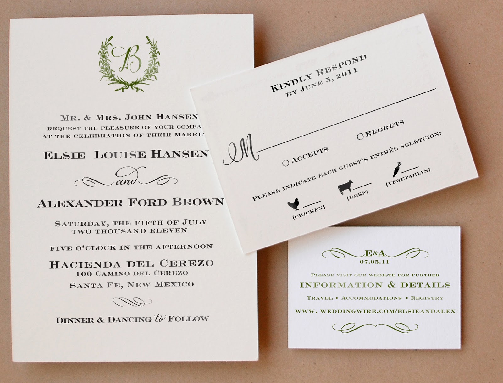 Wedding Invitations And Response Cards 1