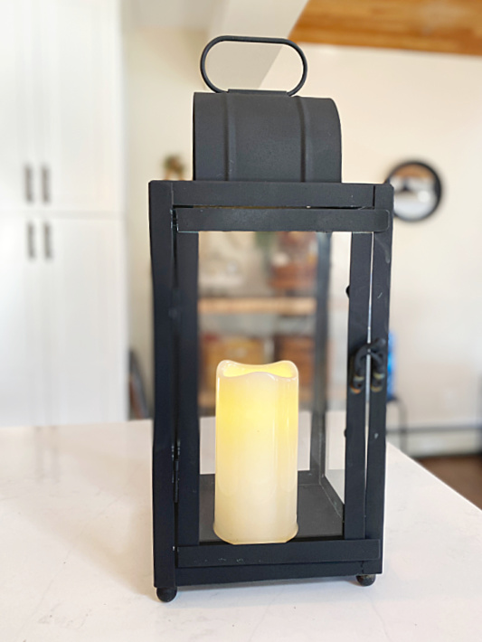 black lantern with candle