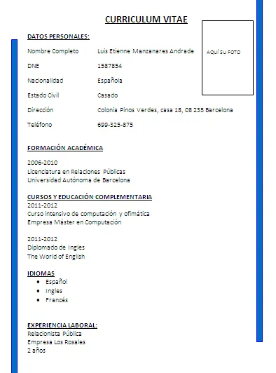 cómo hacer un curriculum vitae, como se hace un curriculum vitae moderno, como se hacen los curriculum vitae en el año 2015, como debe ser un formato de curriculum vitae