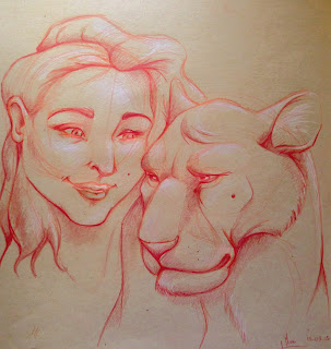 manu lafay dessin craft femme lion