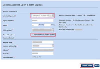 Open Online Term Deposit in Vijaya Bank