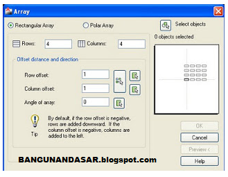 Cara Menggunakan Array Di AutoCad || BANGUNANDASAR