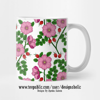 Dog Rose Pattern Mug