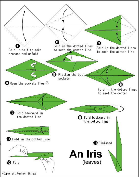  Cara  Membuat  Origami Bunga Iris  Cara  Membuat  Origami 