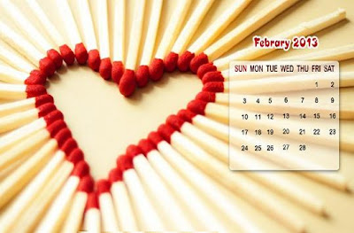 February Wallpapers Calendar 2013