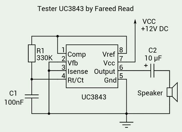 Rangkaian tes ic uc3843