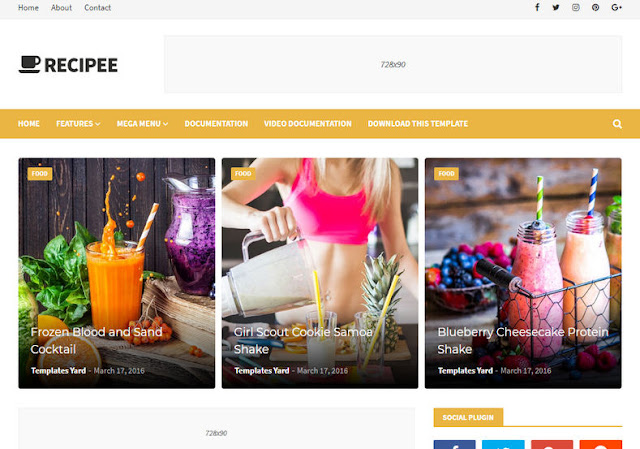 Recipee Food Blogger Template is one of the best and cleanest designs of can ever have for Recipee Food Blogger Template