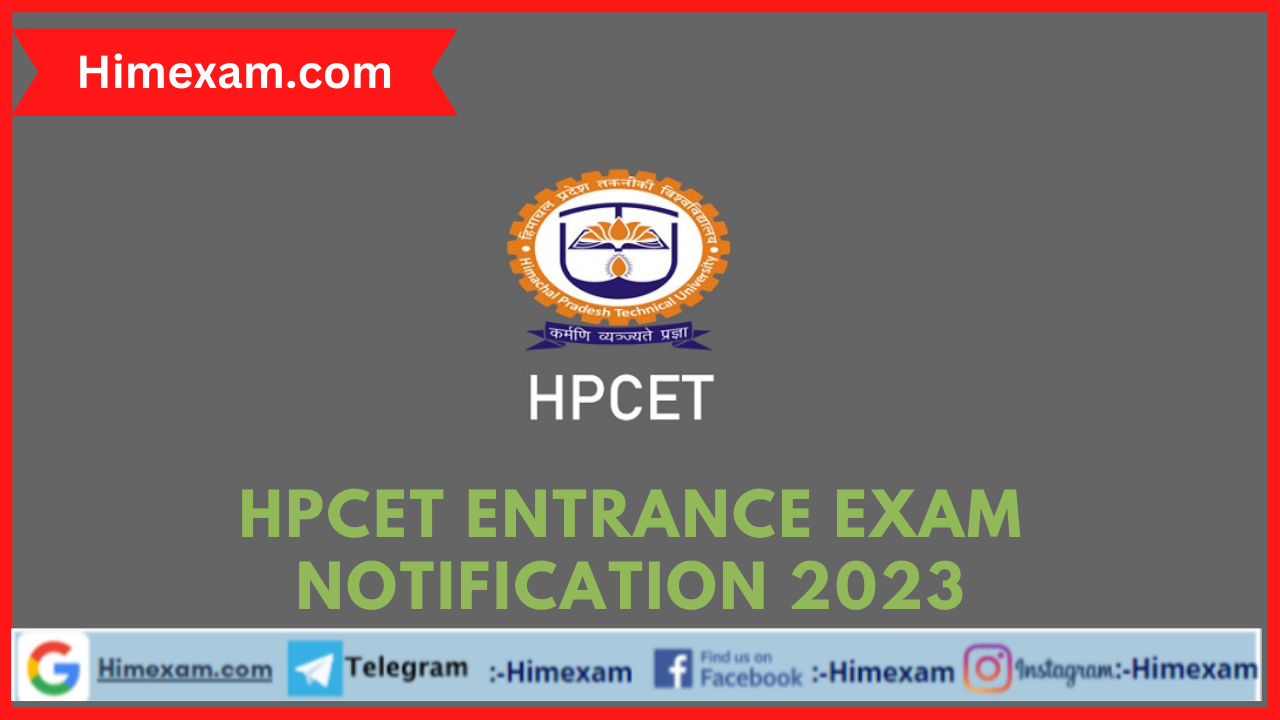 HPCET Entrance Exam Notification 2023