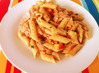 Penne com atum e tomate light