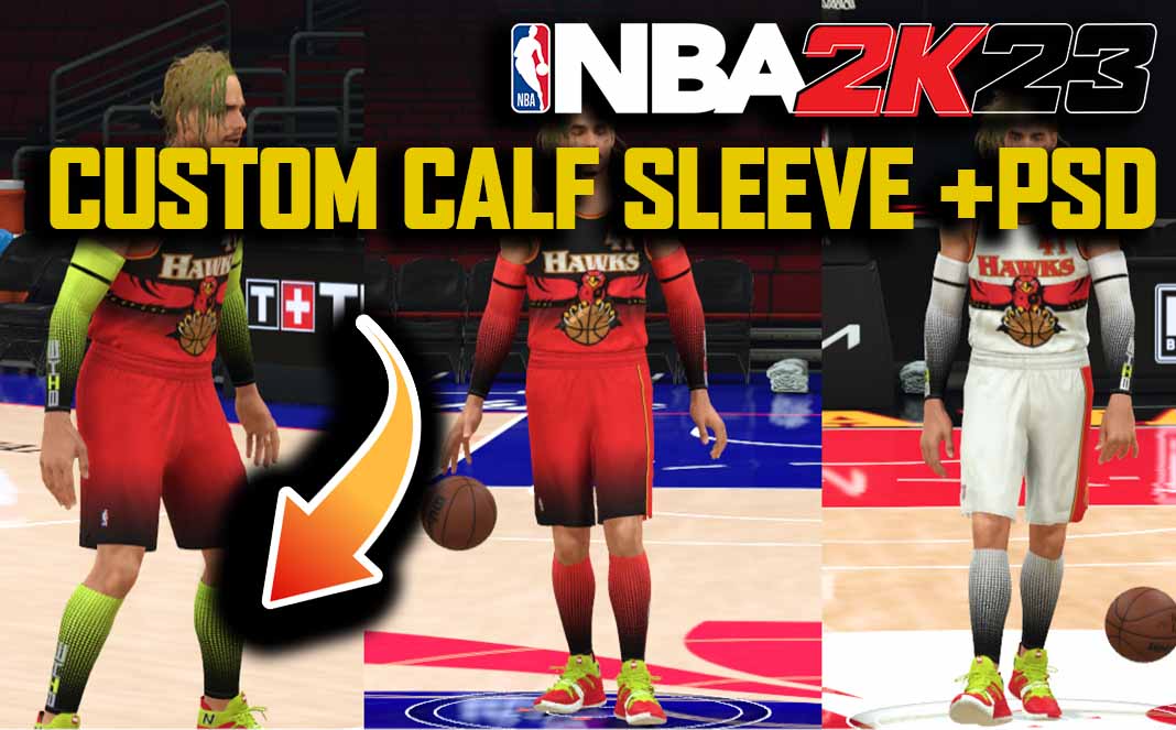 NBA 2K23 Custom Calf Sleeve + Editable PSD by Kalmelo