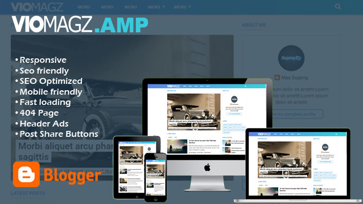 VioMagz AMP Responsive Blogger Template