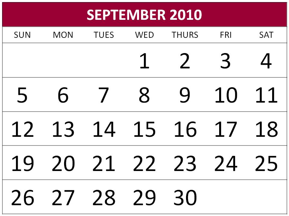 yearly calendar template. monthly calendar template 2010