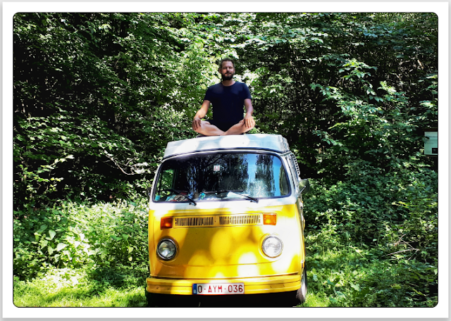 Volkswagen Type 2 Westfalia bus in Spessart, Germany