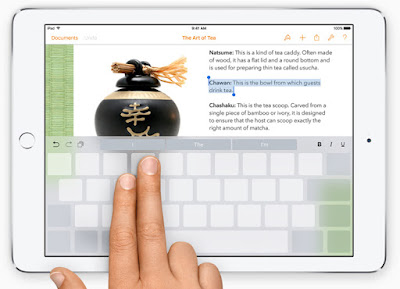 مميزات لوحة المفاتيح للآيباد في iOS 9