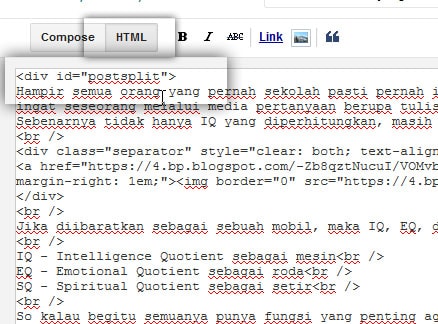 html postsplit