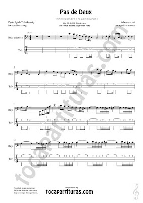 Hoja 1 de 4  Partitura y Tablatura de Pas de Deux para Bajo Eléctrico (Bass Electric) PDF y MIDI