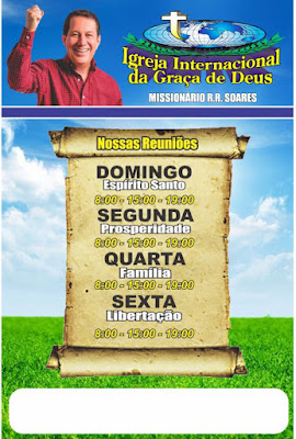 Folheto Agenda Semanal - Folhetos Igreja da Graça