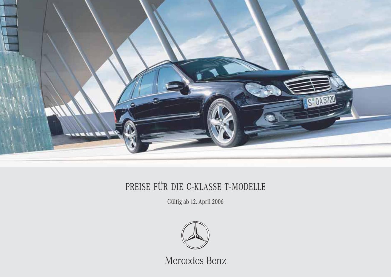 Mercedes-Benz S 203 C-Klasse T-Modell Preisliste 04/2006