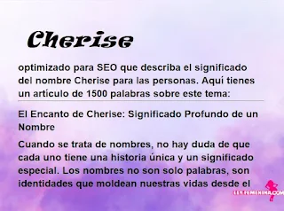 significado del nombre Cherise