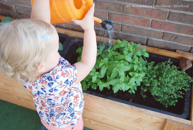 Mit Kindern gärtnern macht Spaß. Ich stelle euch den montessori-inspirierte Terrassengarten mit Kinder-Hochbeet und passender Bauanleitung vor. 