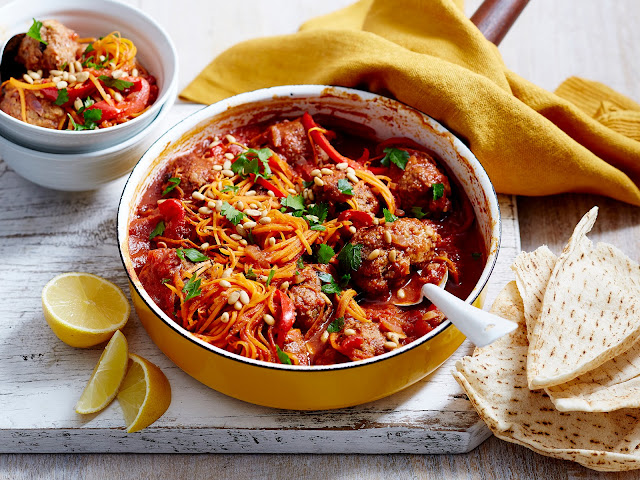 Turkish kofta casserole in a casserole dish