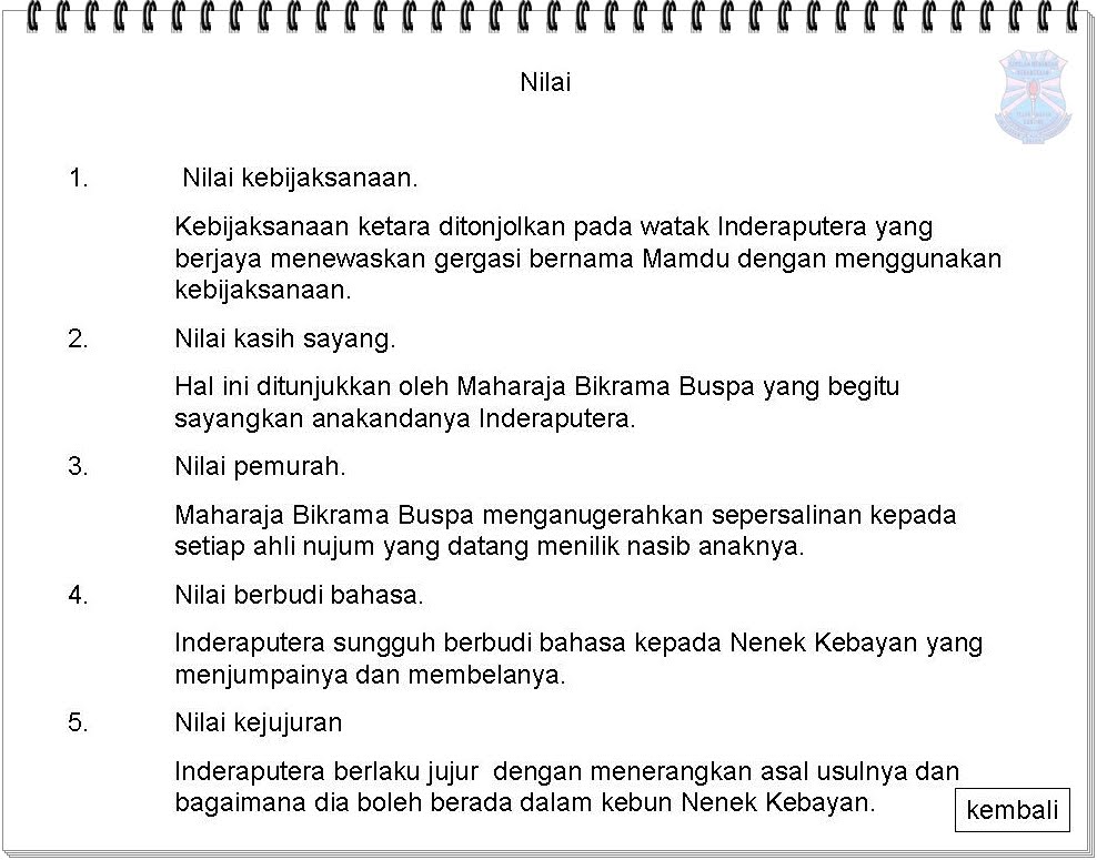 Bahasa Melayu Tingkatan 2: HIKAYAT INDERAPUTERA