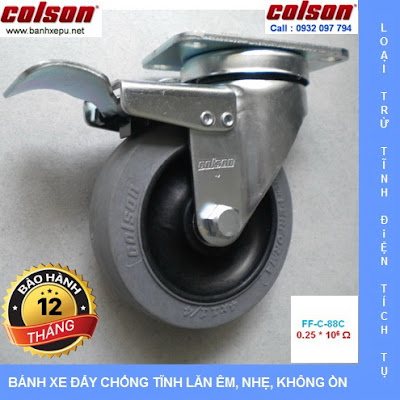 Bánh xe chống tĩnh điện Colson xoay khóa phi 100 | 2-4646-445C-BRK4 www.banhxedayhang.net