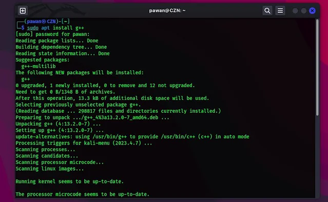 Install g++ in kali