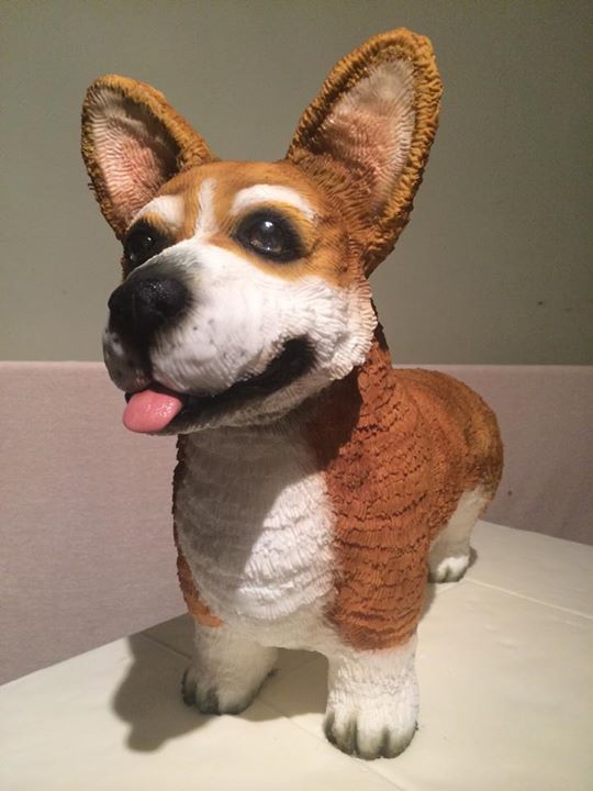 Torta temática de animales, perro con patita levantada