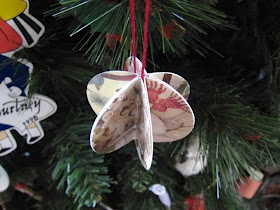 recycled Christmas card ornament