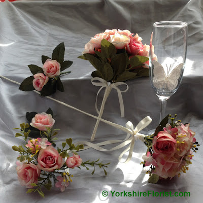  dusky pink silk bridal flowers package