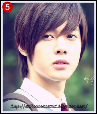 model rambut Kim hyun joong overlay long bang