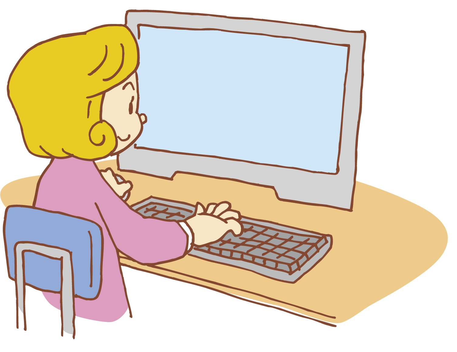 日々のイラスト コンピューターで仕事をするお兄さんとお姉さんのイラスト 日々のイラスト コンピューターで仕事をするお兄さんとお姉さんのイラスト
