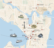 This last Seattle map is a tourist map, showing all the main attractions in . (tourist map of seattle)