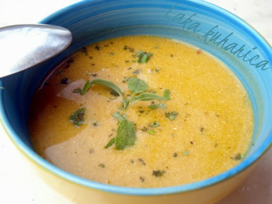 Pumpkin soup with wine by Laka kuharica: smooth, refined and aromatic soup with a hint of wine.