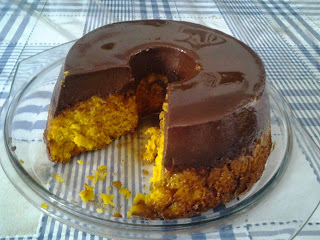 #receita de #bolo de #cenoura com #pudim de #chocolate