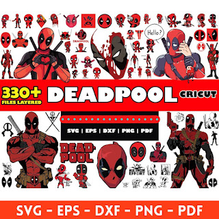 Deadpool Superhero Comics mega big bundle svg png clipart vector Silhouette Cut File For Cricut